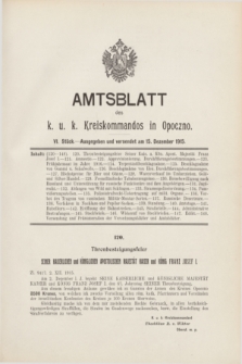 Amtsblatt des k. u. k. Kreiskommandos in Opoczno. 1915, Stück 6 (15 Dezember)