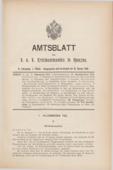 Amtsblatt des k. u. k. Kreiskommandos in Opoczno. Jg.2, Stück 1 (10 Jänner 1916)