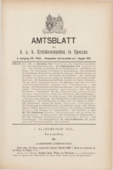 Amtsblatt des k. u. k. Kreiskommandos in Opoczno. Jg.2, Stück 8 (1 August 1916)