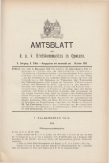 Amtsblatt des k. u. k. Kreiskommandos in Opoczno. Jg.2, Stück 10 (Oktober 1916)