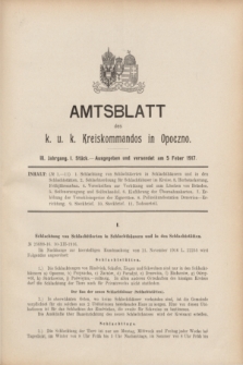 Amtsblatt des k. u. k. Kreiskommandos in Opoczno. Jg.3, Stück 1 (5 Feber 1917)