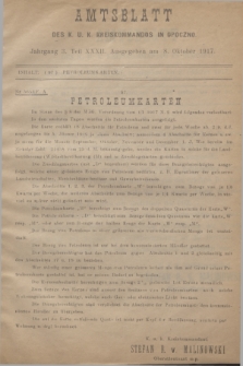 Amtsblatt des K. u. K. Kreiskommandos in Opoczno. Jg.3, Teil 32 (8 Oktober 1917)