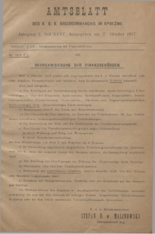 Amtsblatt des K. u. K. Kreiskommandos in Opoczno. Jg.3, Teil 35 (7 Oktober 1917)