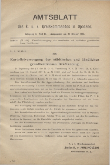 Amtsblatt des K. u. K. Kreiskommandos in Opoczno. Jg.3, Teil 40 (27 Oktober 1917)