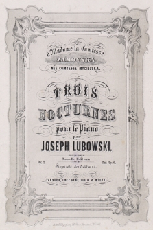 Trois nocturnes : pour le piano : op. 2