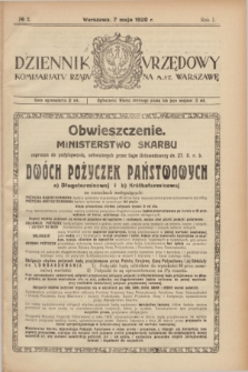 Dziennik Urzędowy Komisarjatu Rządu na M. St. Warszawę. R.1, № 2 (7 maja 1920)