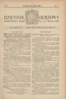 Dziennik Urzędowy Komisarjatu Rządu na M. St. Warszawę. R.1, № 3 (14 maja 1920)