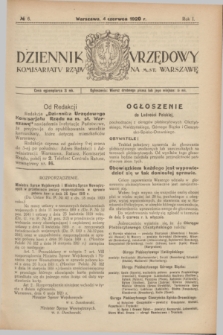 Dziennik Urzędowy Komisarjatu Rządu na M. St. Warszawę. R.1, № 6 (4 czerwca 1920)