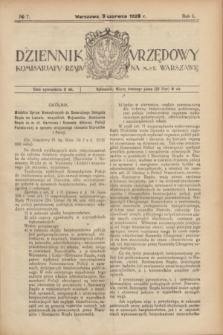 Dziennik Urzędowy Komisarjatu Rządu na M. St. Warszawę. R.1, № 7 (9 czerwca 1920)
