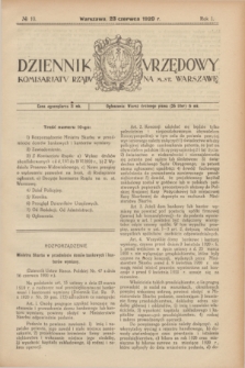 Dziennik Urzędowy Komisarjatu Rządu na M. St. Warszawę. R.1, № 10 (23 czerwca 1920)