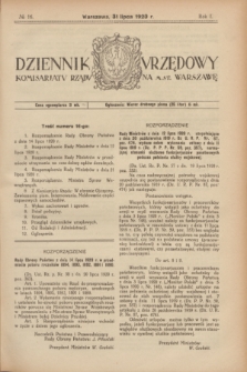 Dziennik Urzędowy Komisarjatu Rządu na M. St. Warszawę. R.1, № 16 (31 lipca 1920)