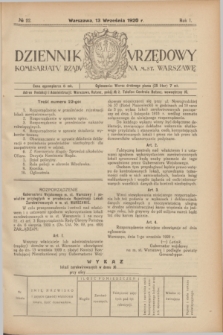 Dziennik Urzędowy Komisarjatu Rządu na M. St. Warszawę. R.1, № 22 (13 września 1920)