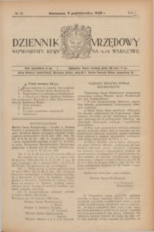 Dziennik Urzędowy Komisarjatu Rządu na M. St. Warszawę. R.1, № 26 (9 października 1920)