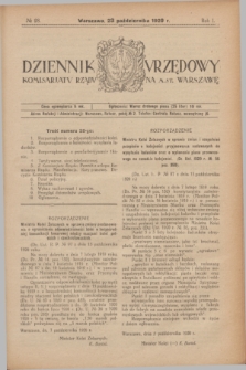 Dziennik Urzędowy Komisarjatu Rządu na M. St. Warszawę. R.1, № 28 (22 października 1920)