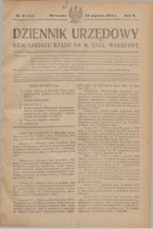 Dziennik Urzędowy Komisarjatu Rządu na M. Stoł. Warszawę. R.5, № 15 (28 stycznia 1924) = № 932