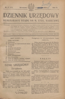 Dziennik Urzędowy Komisarjatu Rządu na M. Stoł. Warszawę. R.5, № 17 (4 lutego 1924) = № 934
