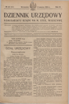 Dziennik Urzędowy Komisarjatu Rządu na M. Stoł. Warszawę. R.5, № 25 (6 marca 1924) = № 942