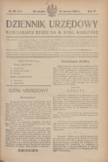 Dziennik Urzędowy Komisarjatu Rządu na M. Stoł. Warszawę. R.5, № 30 (24 marca 1924) = № 947