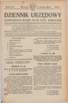 Dziennik Urzędowy Komisarjatu Rządu na M. Stoł. Warszawę. R.5, № 53 (21 czerwca 1924) = № 970