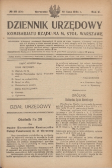 Dziennik Urzędowy Komisarjatu Rządu na M. Stoł. Warszawę. R.5, № 59 (12 lipca1924) = № 976