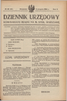 Dziennik Urzędowy Komisarjatu Rządu na M. Stoł. Warszawę. R.5, № 66 (6 sierpnia 1924) = № 983