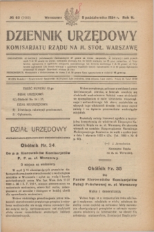 Dziennik Urzędowy Komisarjatu Rządu na M. Stoł. Warszawę. R.5, № 83 (8 października 1924) = № 1000