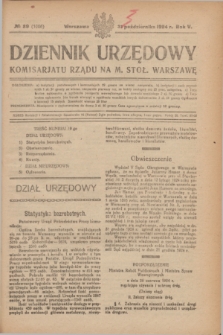 Dziennik Urzędowy Komisarjatu Rządu na M. Stoł. Warszawę. R.5, № 89 (31 października 1924) = № 1006