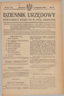 Dziennik Urzędowy Komisarjatu Rządu na M. Stoł. Warszawę. R.5, № 92 (13 listopada 1924) = № 1009