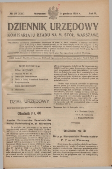 Dziennik Urzędowy Komisarjatu Rządu na M. Stoł. Warszawę. R.5, № 98 (3 grudnia 1924) = № 1015