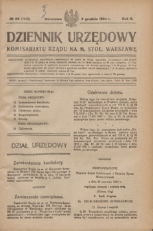 Dziennik Urzędowy Komisarjatu Rządu na M. Stoł. Warszawę. R.5, № 99 (6 grudnia 1924) = № 1016