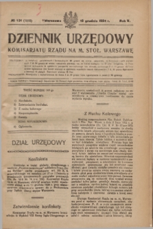 Dziennik Urzędowy Komisarjatu Rządu na M. Stoł. Warszawę. R.5, № 101 (15 grudnia 1924) = № 1018