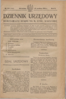 Dziennik Urzędowy Komisarjatu Rządu na M. Stoł. Warszawę. R.5, № 103 (22 grudnia 1924) = № 1020