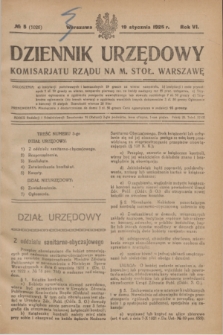 Dziennik Urzędowy Komisarjatu Rządu na M. Stoł. Warszawę. R.6, № 5 (19 stycznia 1925) = № 1026