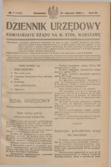 Dziennik Urzędowy Komisarjatu Rządu na M. Stoł. Warszawę. R.6, № 7 (24 stycznia 1925) = № 1028