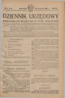 Dziennik Urzędowy Komisarjatu Rządu na M. Stoł. Warszawę. R.6, № 8 (28 stycznia 1925) = № 1029