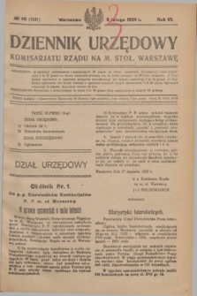 Dziennik Urzędowy Komisarjatu Rządu na M. Stoł. Warszawę. R.6, № 10 (5 lutego 1925) = № 1031