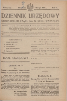 Dziennik Urzędowy Komisarjatu Rządu na M. Stoł. Warszawę. R.6, № 11 (7 lutego 1925) = № 1032