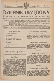 Dziennik Urzędowy Komisarjatu Rządu na M. Stoł. Warszawę. R.6, № 13 (16 lutego 1925) = № 1034