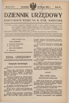 Dziennik Urzędowy Komisarjatu Rządu na M. Stoł. Warszawę. R.6, № 16 (26 lutego 1925) = № 1037
