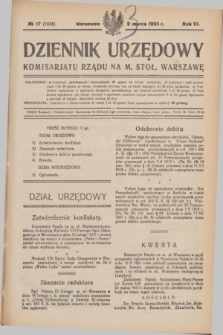 Dziennik Urzędowy Komisarjatu Rządu na M. Stoł. Warszawę. R.6, № 17 (2 marca 1925) = № 1038