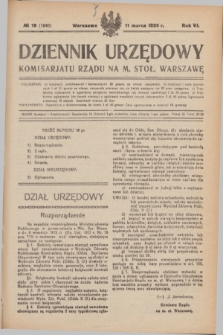 Dziennik Urzędowy Komisarjatu Rządu na M. Stoł. Warszawę. R.6, № 19 (11 marca 1925) = № 1040