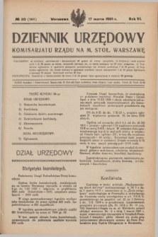 Dziennik Urzędowy Komisarjatu Rządu na M. Stoł. Warszawę. R.6, № 20 (17 marca 1925) = № 1041