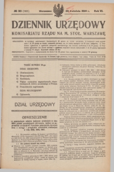 Dziennik Urzędowy Komisariatu Rządu na M. Stoł. Warszawę. R.6, № 30 (29 kwietnia 1925) = № 1051