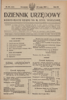 Dziennik Urzędowy Komisariatu Rządu na M. Stoł. Warszawę. R.6, № 35 (20 maja 1925) = № 1056