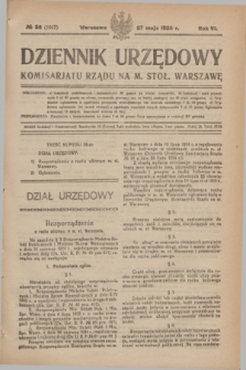 Dziennik Urzędowy Komisariatu Rządu na M. Stoł. Warszawę. R.6, № 36 (27 maja 1925) = № 1057