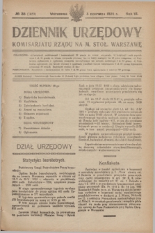 Dziennik Urzędowy Komisariatu Rządu na M. Stoł. Warszawę. R.6, № 38 (3 czerwca 1925) = № 1059