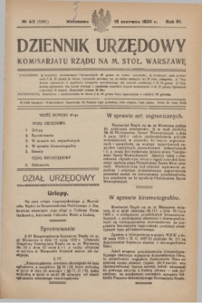 Dziennik Urzędowy Komisariatu Rządu na M. Stoł. Warszawę. R.6, № 40 (12 czerwca 1925) = № 1061