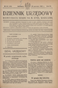 Dziennik Urzędowy Komisariatu Rządu na M. Stoł. Warszawę. R.6, № 44 (25 czerwca 1925) = № 1065