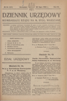 Dziennik Urzędowy Komisariatu Rządu na M. Stoł. Warszawę. R.6, № 51 (20 lipca 1925) = № 1072