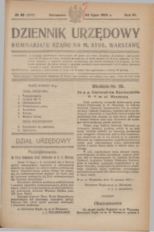 Dziennik Urzędowy Komisariatu Rządu na M. Stoł. Warszawę. R.6, № 52 (23 lipca 1925) = № 1073
